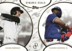 2025 Topps Dynamic Duals Base Set Jasson Domínguez / Vladimir Guerrero Jr. #47 card