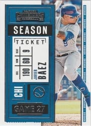 2020 Panini Contenders Base Set Javier Baez #80 card