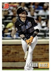2021 Bowman Heritage Base Set Javier Baez #92 card