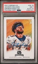 2021 Panini Chronicles Gridiron Kings Signatures Javonte Williams #GK-16 card