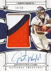 2021 Panini National Treasures Base Set Javonte Williams #170 card