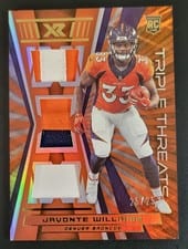 2021 Panini XR Rookie Triple Threats Materials Javonte Williams #RTT-JWI card