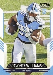 2021 Score Base Set Javonte Williams #312 card
