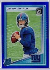 2025 Panini Donruss Optic Jaxson Dart Blue Glitter #273 card