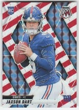 2025 Panini Mosaic Jaxson Dart Mosaic Red White Stripe #362 card