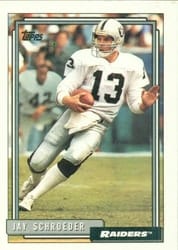 1992 Topps Base Set Jay Schroeder #178 card