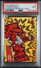 2024 Panini Absolute Kaboom Horizontal Jayden Daniels Gold #7 card