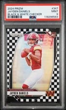 2024 Panini Prizm Jayden Daniels Black White Checker #347 card