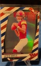 2024 Panini Prizm Jayden Daniels Red White Blue #347 card