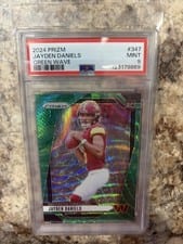 2024 Panini Prizm Jayden Daniels Green Wave #347 card