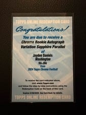 2024 Topps Chrome Sapphire Edition Rookies Autographs Sapphire Jayden Daniels #RA-JDA card