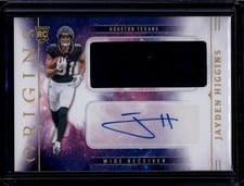 2025 Panini Origins Rookie Jumbo Jersey Autographs Jayden Higgins #11 card