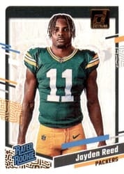 2023 Donruss Rated Rookie Portrait Jayden Reed #15 card