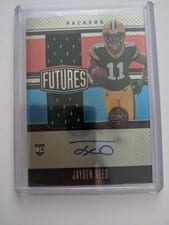 2023 Panini Legacy Futures Dual Patch Autographs Silver Jayden Reed #FDA-16 card