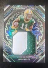 2023 Panini Obsidian Unbreakable Memorabilia Jayden Reed #25 card