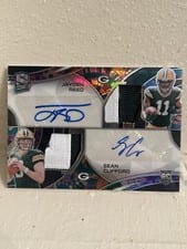 2023 Panini Spectra Dual Patch Autographs Jayden Reed/Sean Clifford #12 card