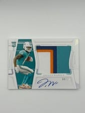 2021 Panini National Treasures Rookie Material Signatures RPS Jaylen Waddle #RMS-JW card