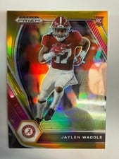 2021 Panini Prizm Draft Picks Jaylen Waddle Gold Prizm #103 card