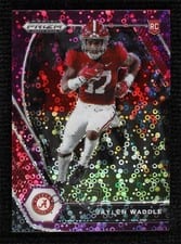 2021 Panini Prizm Draft Picks Jaylen Waddle Purple Circles Prizm #103 card