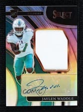 2021 Panini Select Jumbo Rookie Signature Swatches Jaylen Waddle #JRS-JWA card