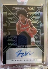 2024-25 Panini Obsidian Rookie Jersey Ink Jaylen Wells #RJI-WEL card