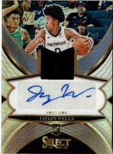 2024-25 Panini Select Rookie Jersey Autographs Jaylen Wells #RJA-WEL card