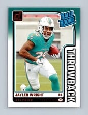 2024 Donruss Rated Rookies Throwback Jaylen Wright #17 card