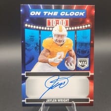 2024 Panini Prestige On the Clock Signatures Jaylen Wright #OTC-JWT card