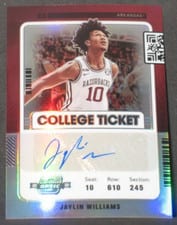 2022 Panini Chronicles Draft Picks Contenders Optic College Ticket Autograph Jaylin Williams #CO-JWI card