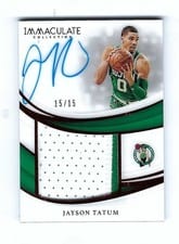 2019 Panini Immaculate Collection Premium Patch Autographs Jayson Tatum #JTT card