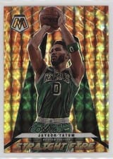 2021-22 Panini Mosaic Straight Fire Jayson Tatum #4 card