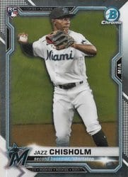 2021 Bowman Chrome Base Set Jazz Chisholm #57 card