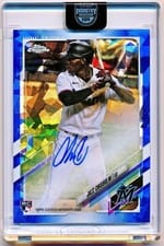 2021 Topps Chrome Sapphire Edition Rookie Autographs Jazz Chisholm #RA-JCH card