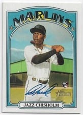 2021 Topps Heritage Real One Autographs Jazz Chisholm #ROA-JCH card