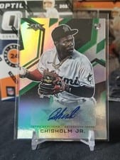2021 Topps Fire Autographs Jazz Chisholm Jr. #AV-JC card
