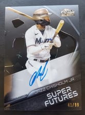 2022 Topps Chrome Black Super Futures Autographs Jazz Chisholm Jr. #SFA-JCJ card