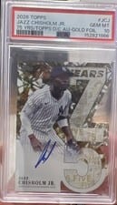 2026 Topps 75 Years of Topps Die-Cut Autographs Jazz Chisholm Jr. #75YA-JCJ card