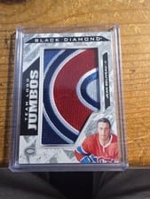 2024-25 Upper Deck Black Diamond Team Logo Jumbo Patch Puzzle - Canadiens Jean Beliveau #TL-JB card