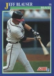 1991 Score Base Set Jeff Blauser #52 card