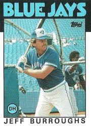 1986 Topps Base Set Jeff Burroughs #168 card