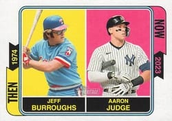 2023 Topps Heritage Then and Now Jeff Burroughs / Aaron Judge #TAN-12 card