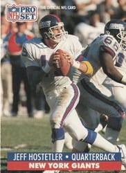 1991 Pro Set Base Set Jeff Hostetler #63 card