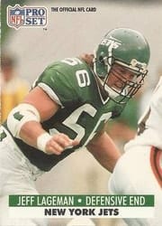1991 Pro Set Base Set Jeff Lageman #606 card