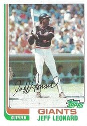1982 Topps Base Set Jeff Leonard #47 card