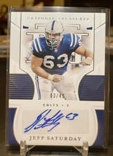 2020 Panini National Treasures Signatures Jeff Saturday #S-JS card