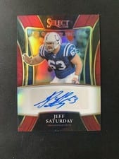 2021 Panini Select Signatures Select Jeff Saturday #SSP-JSA card