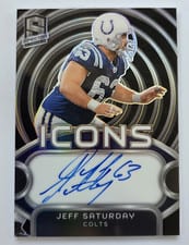 2024 Panini Spectra Icons Autographs Jeff Saturday #I-JSY card