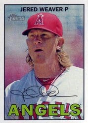2016 Topps Heritage Base Set Jered Weaver #32 card