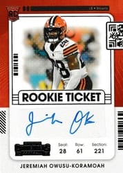 2021 Panini Contenders Base Set Jeremiah Owusu-Koramoah #171 card