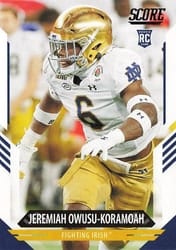 2021 Score Base Set Jeremiah Owusu-Koramoah #353 card